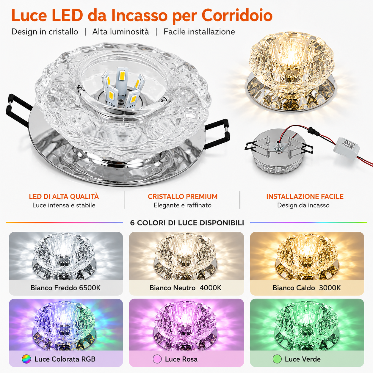 Novoora™ Luce Cristallo LED – Eleganza che Illumina