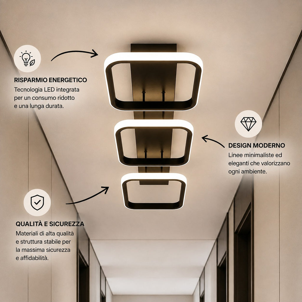Novoora – Lampadario LED Quadrato Minimalista