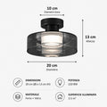 Novoora – Plafoniera LED Vetro Fumé