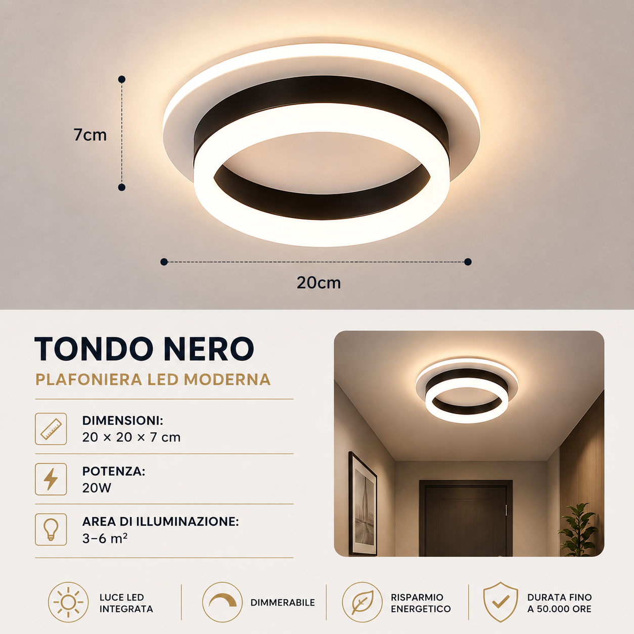 NOVOORA™ Plafoniera LED Moderna Dimmerabile