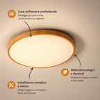 Novoora – Plafoniera LED Circolare Effetto Legno Noce