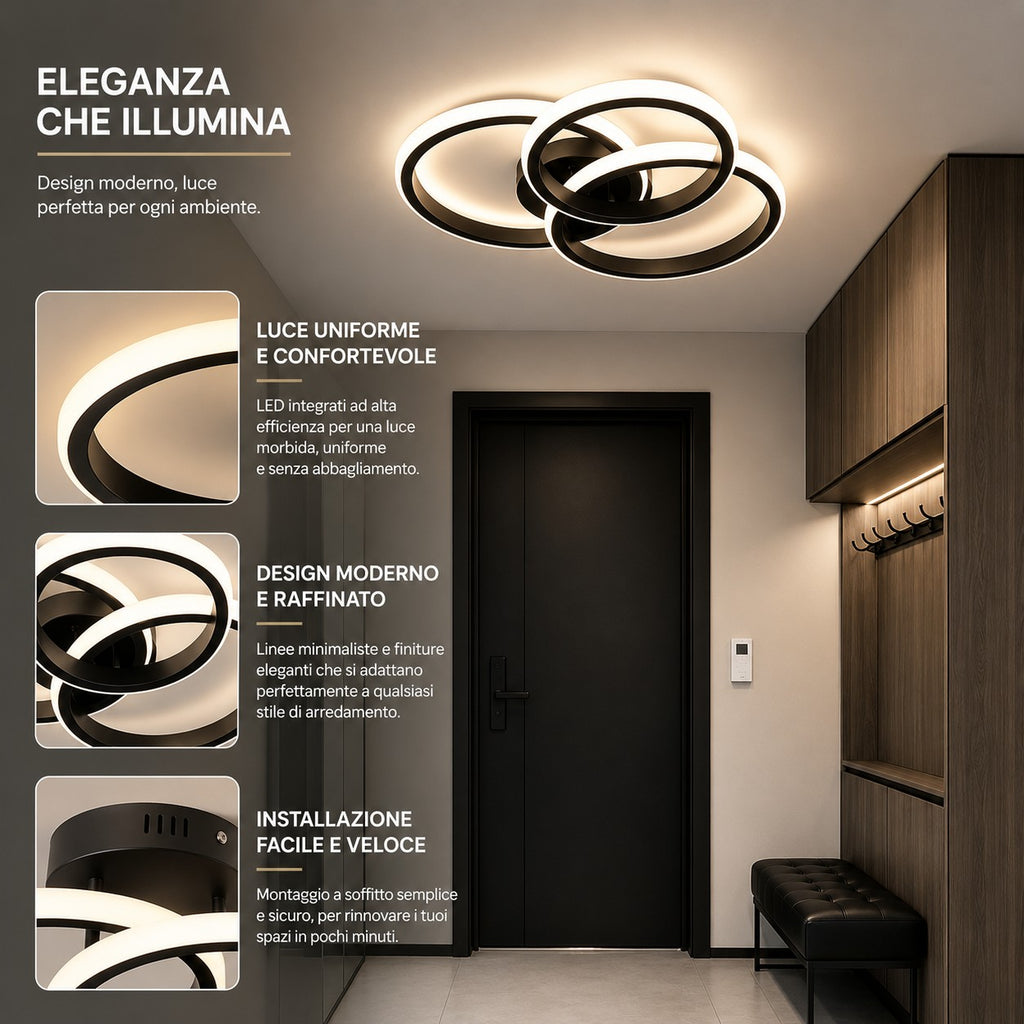 NOVOORA™ Plafoniera LED Moderna – Rotonda & Quadrata