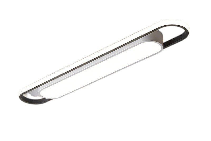 Novoora dimmable ultra-thin LED ceiling light with a black iron frame and translucent cover in a modern living room