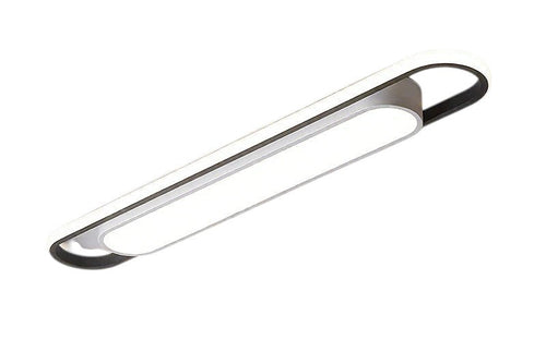 Novoora dimmable ultra-thin LED ceiling light with a black iron frame and translucent cover in a modern living room