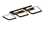 Novoora minimalist square LED ceiling light with three black frames and integrated lighting in a modern living room