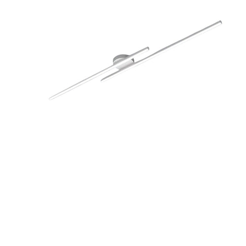 Novoora modern minimalist linear LED ceiling light in white aluminum installed in a contemporary hallway interior.