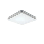 Novoora square LED ceiling light with a white acrylic diffuser and modern silver frame for uniform home lighting