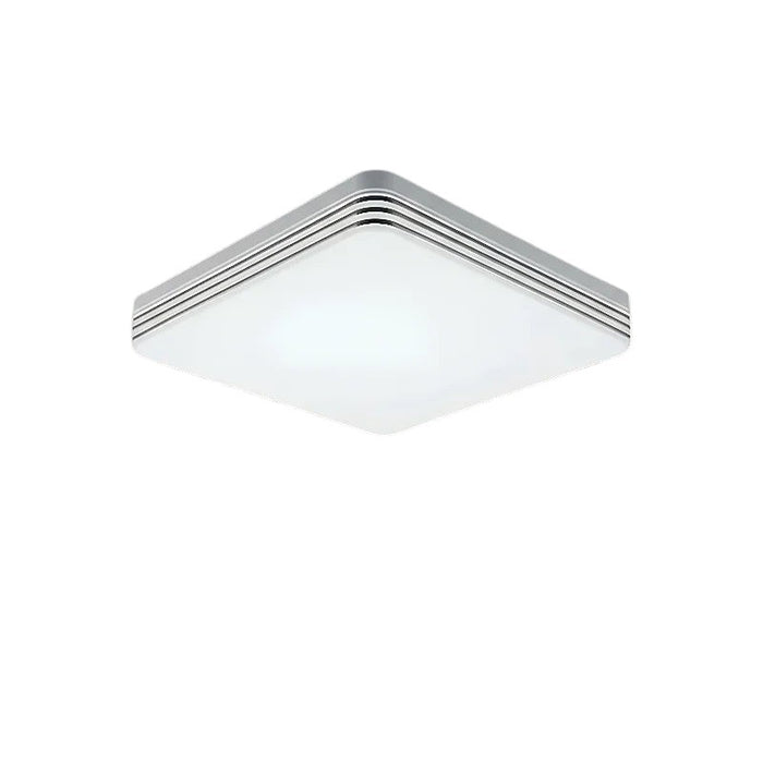 Novoora square LED ceiling light with a white acrylic diffuser and modern silver frame for uniform home lighting